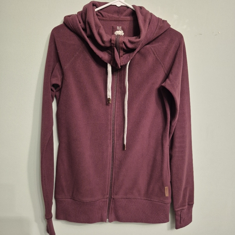 Roots Womens Cozy Purple Athleisure Zip Sweater Size S - Picture 2 of 6